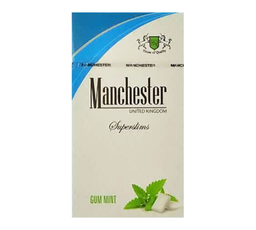 Сигареты Manchester Gum Mint SuperSlims оптом Сигареты Manchester Gum Mint SuperSlims оптом